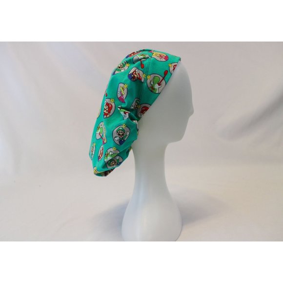 Mario Bouffant Surgical Dental Scrub Cap Chemo Hat - Picture 4 of 4